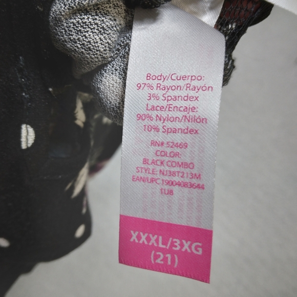 No Boundaries Floral Print Lace Blouse, size 3XL - Picture 3 of 4